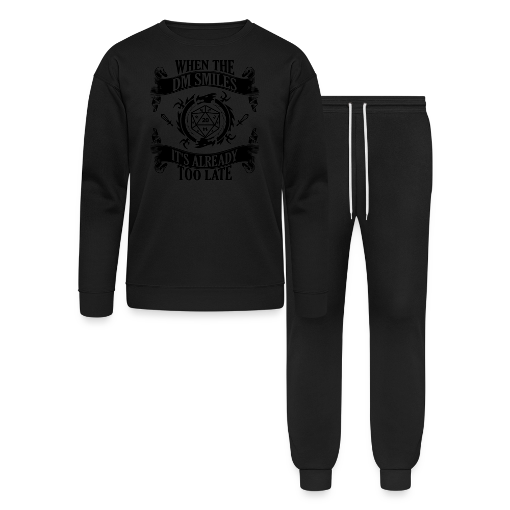 "When The DM Smiles, Its Already Too Late" Unisex Lounge Wear Set - black